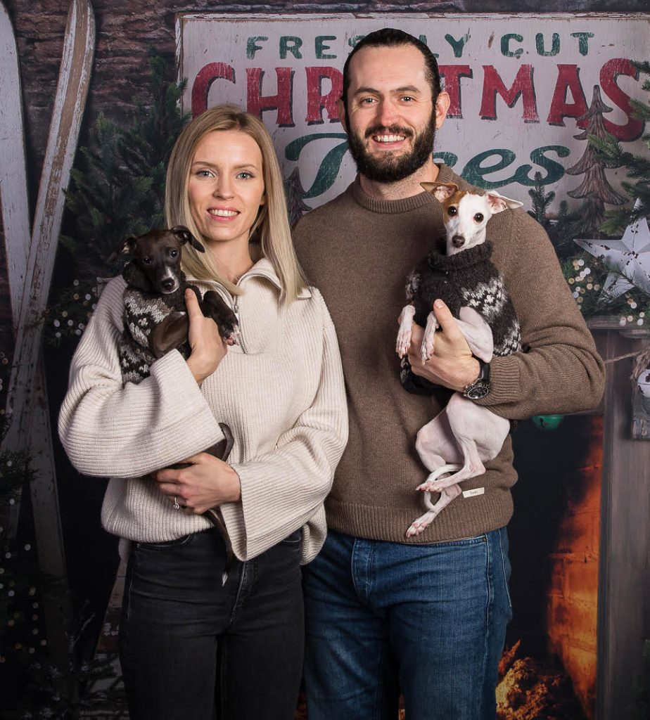 Jed Maxwell With his Wife and Two Dogs